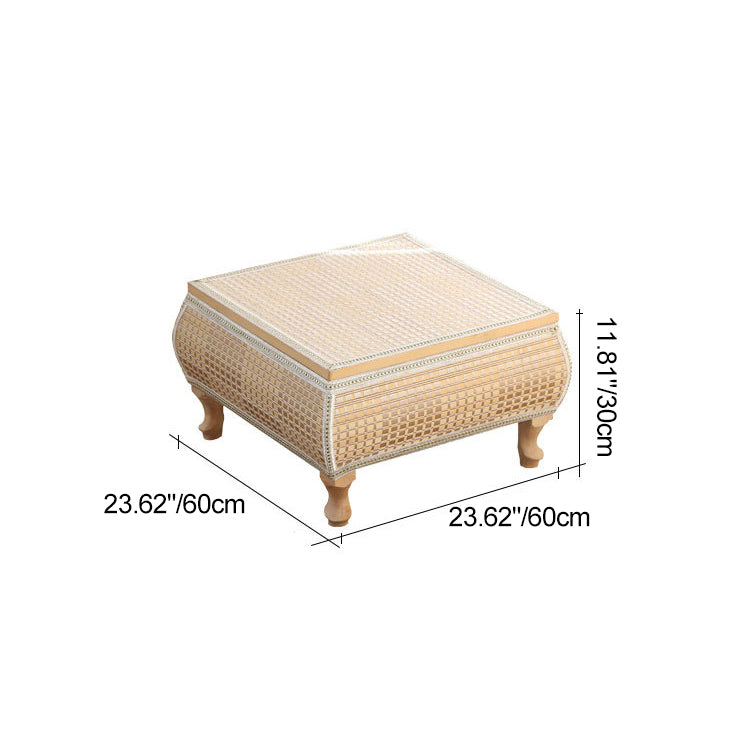 Japanese Bamboo Wood Coffee Table with Storage