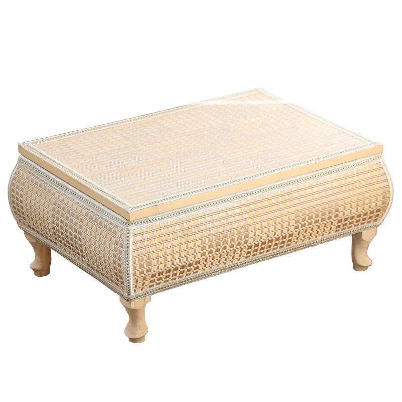 Japanese Bamboo Wood Coffee Table with Storage