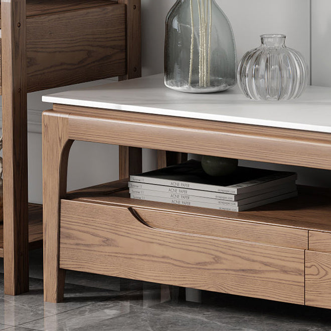 Chinese Ash Wood Slate Coffee Table