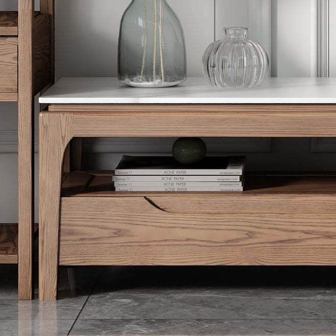 Chinese Ash Wood Slate Coffee Table