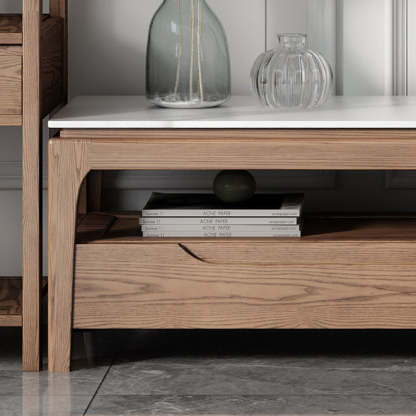 Chinese Ash Wood Slate Coffee Table