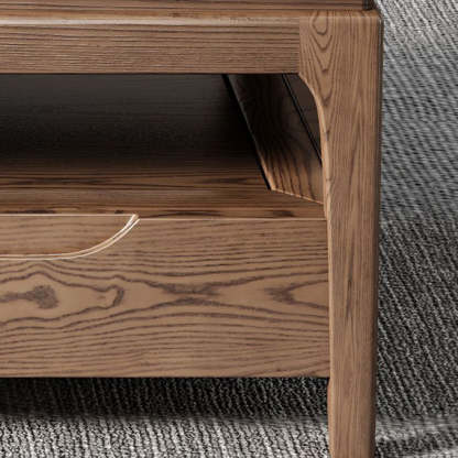 Chinese Ash Wood Slate Coffee Table