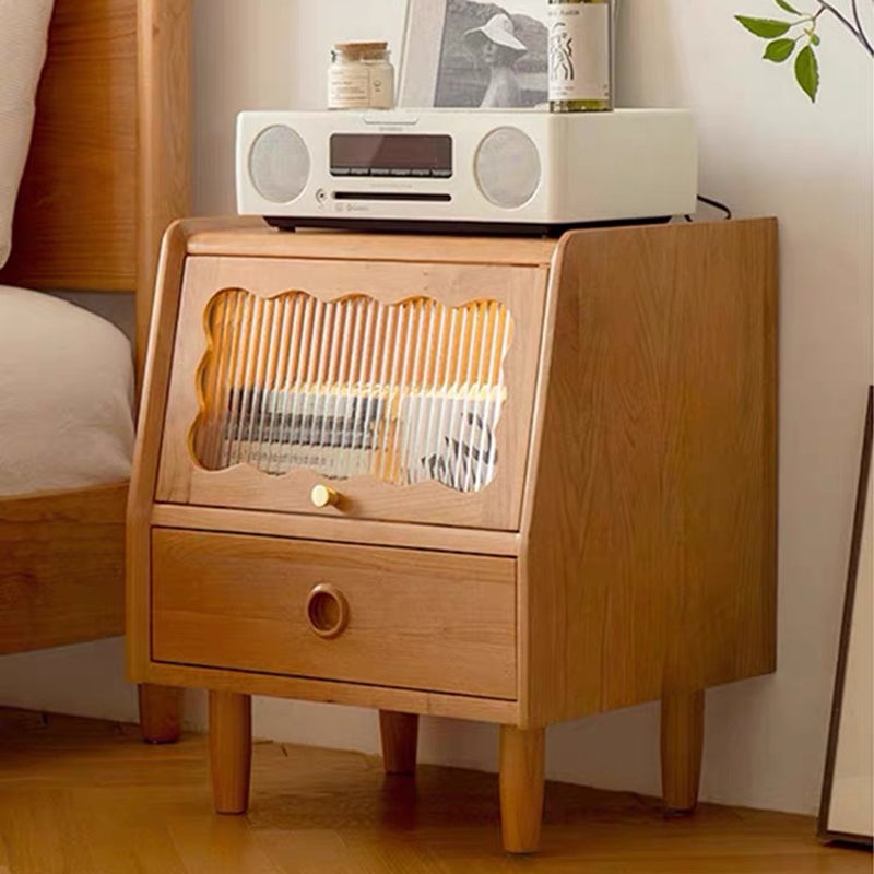 Wood traditional 1-drawer solid nightstands