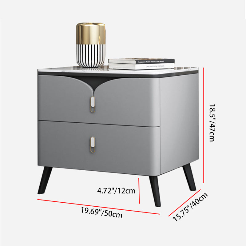 Scandinavian Slate 2-Drawer Nightstand — D