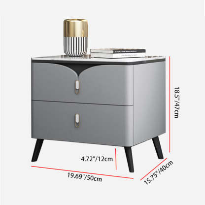 Scandinavian Slate 2-Drawer Nightstand — D