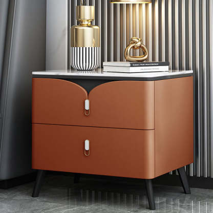 Scandinavian Slate 2-Drawer Nightstand — C