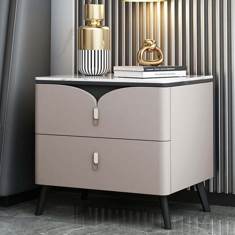 Scandinavian Slate 2-Drawer Nightstand — A