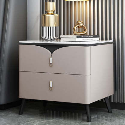 Scandinavian Slate 2-Drawer Nightstand — A