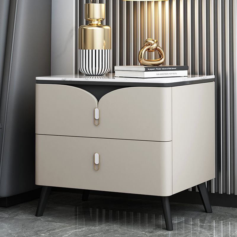 Scandinavian Slate 2-Drawer Nightstand — H