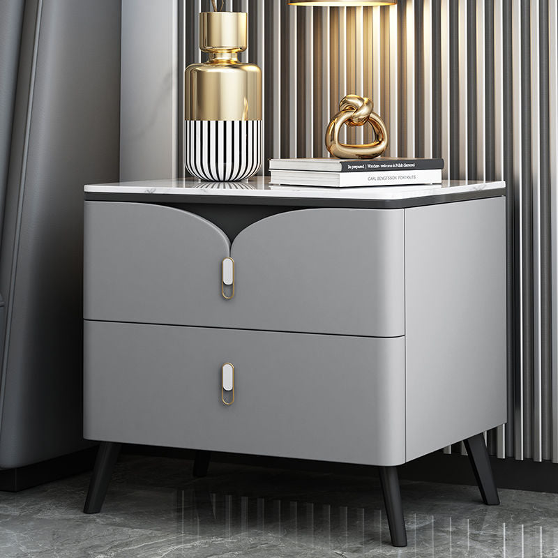 Scandinavian Slate 2-Drawer Nightstand