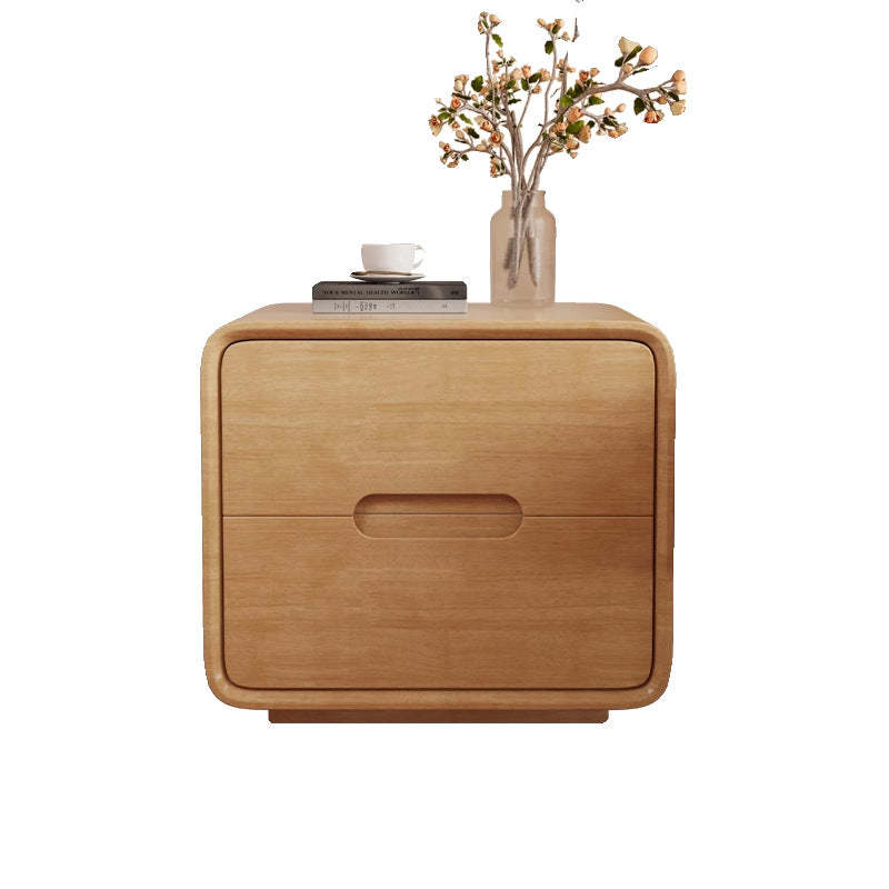 Modern Solid Wood 2-Drawer Nightstand