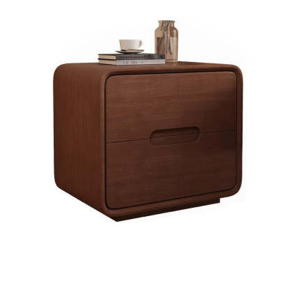 Modern Solid Wood 2-Drawer Nightstand