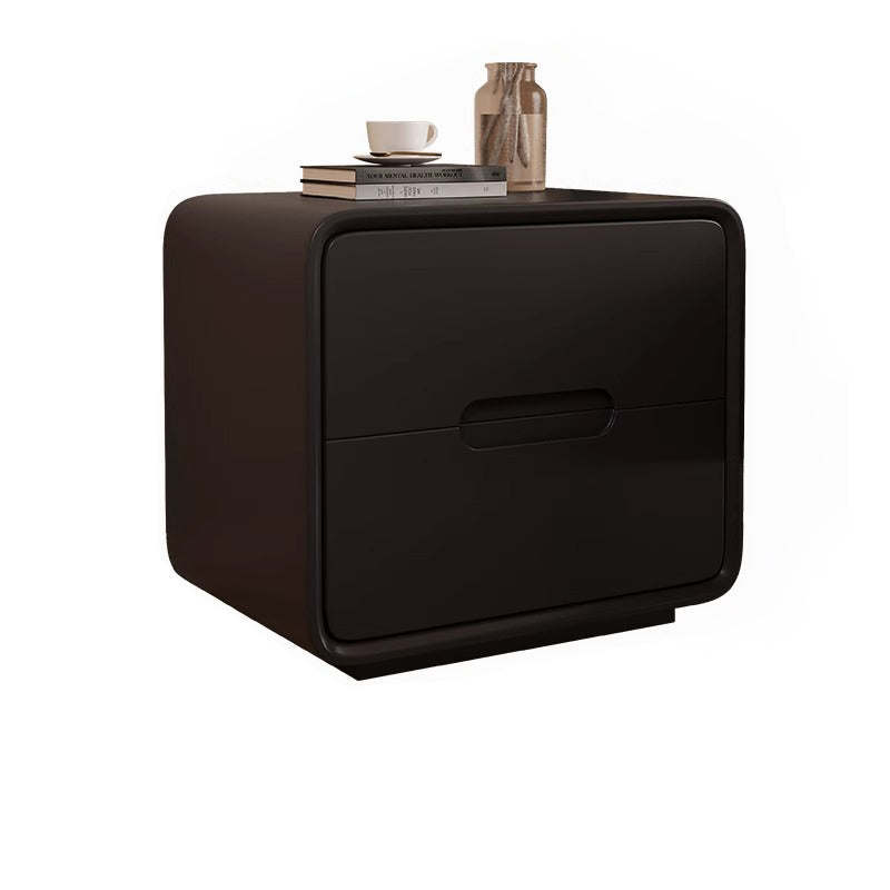 Modern Solid Wood 2-Drawer Nightstand