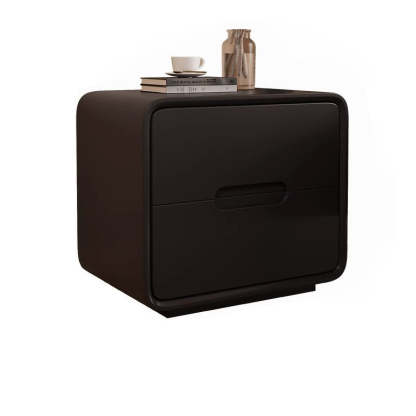 Modern Solid Wood 2-Drawer Nightstand