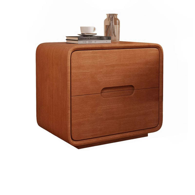 Modern Solid Wood 2-Drawer Nightstand