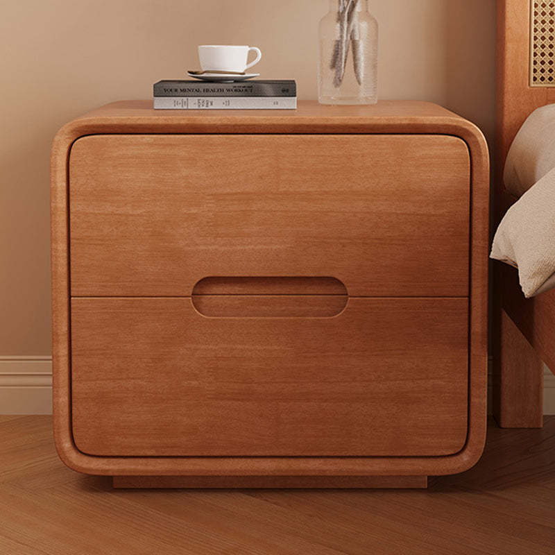 Lighom minimalist 2-drawer solid wood nightstands — Cherry