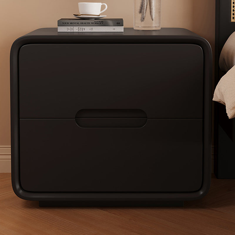 Modern Solid Wood 2-Drawer Nightstand