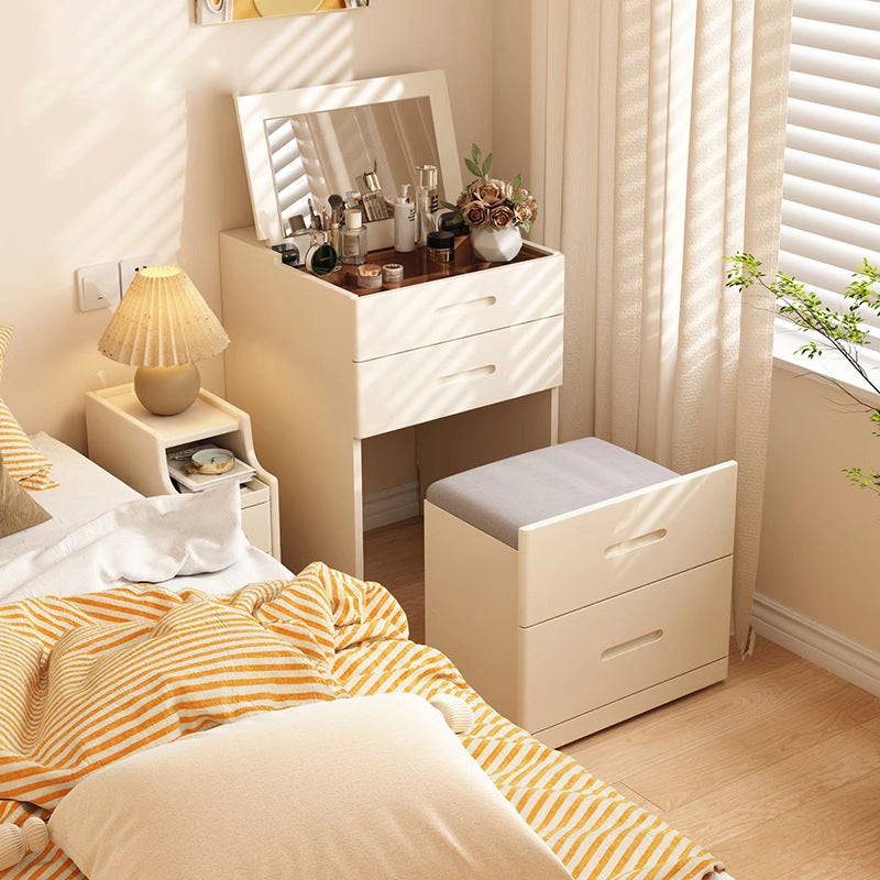 Minimalist Solid Wood Glass 3-Drawer Vanity