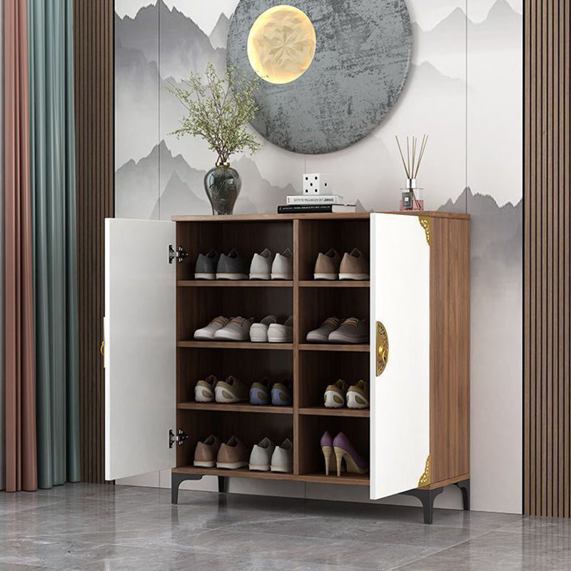 Chinese Solid Wood Metal 4-Tier Shoe Storage