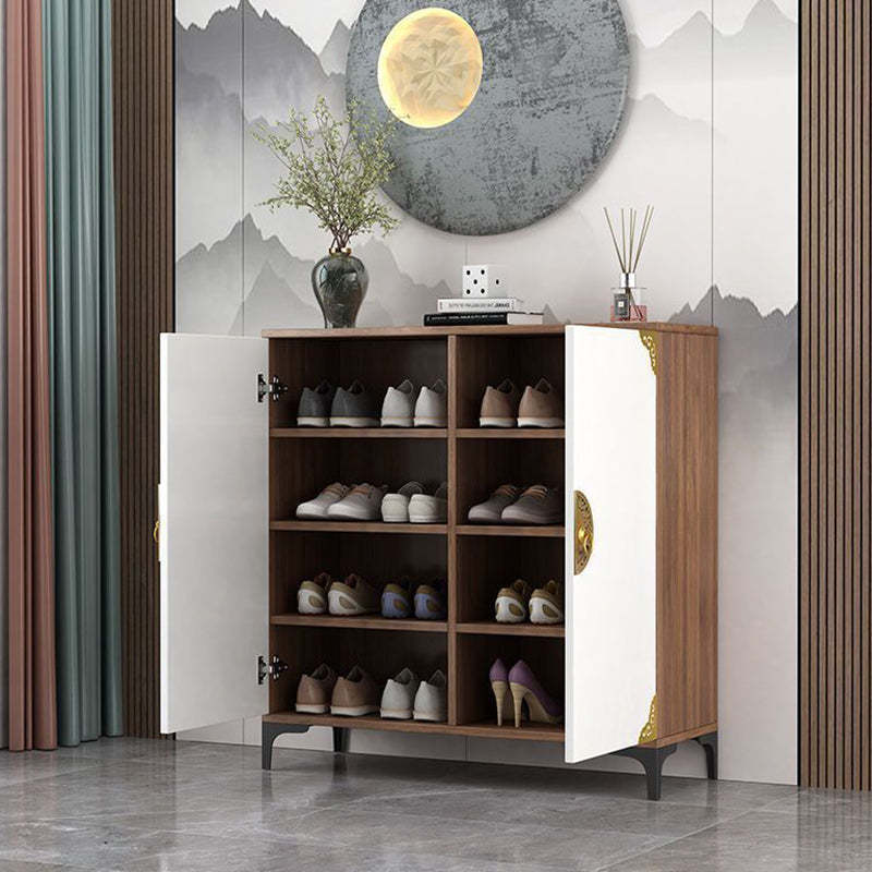 Chinese Solid Wood Metal 4-Tier Shoe Storage