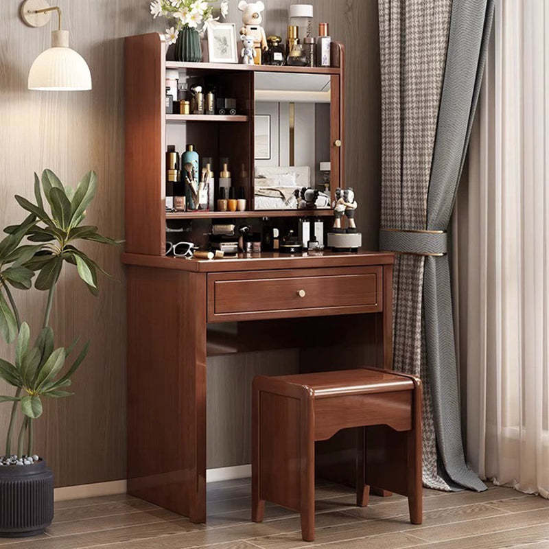 Lighom traditional solid vanity walnut makeup vanities in wood