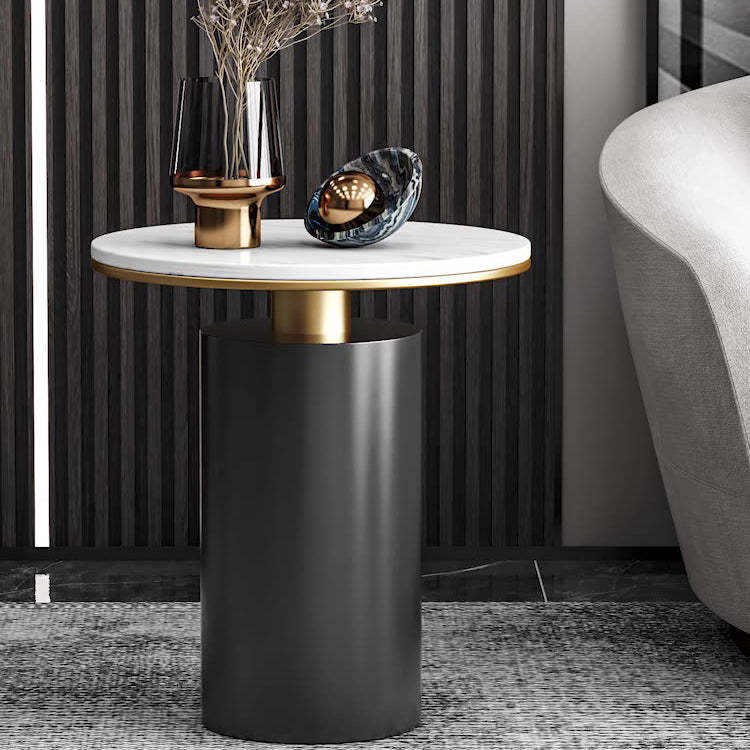 Natural steel coffee tables - luxury — 19.69" L x 19.69" W x 23.62" H / Black