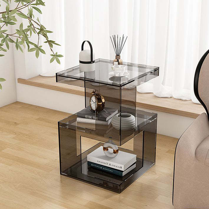 Minimalist Acrylic 3-Tier Side Table — Lake Blue