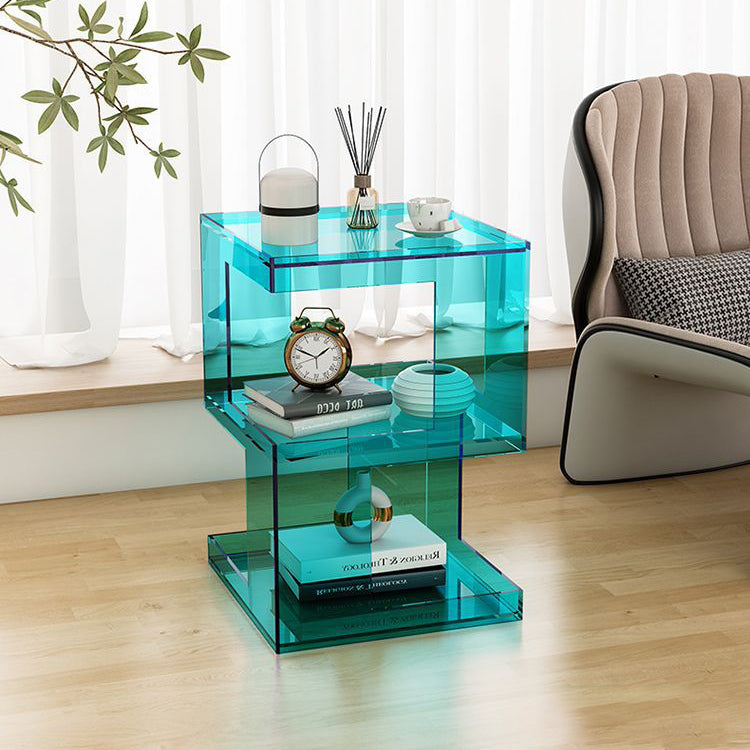 Minimalist Acrylic 3-Tier Side Table — Red