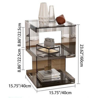 Minimalist Acrylic 3-Tier Side Table — Sky Bule