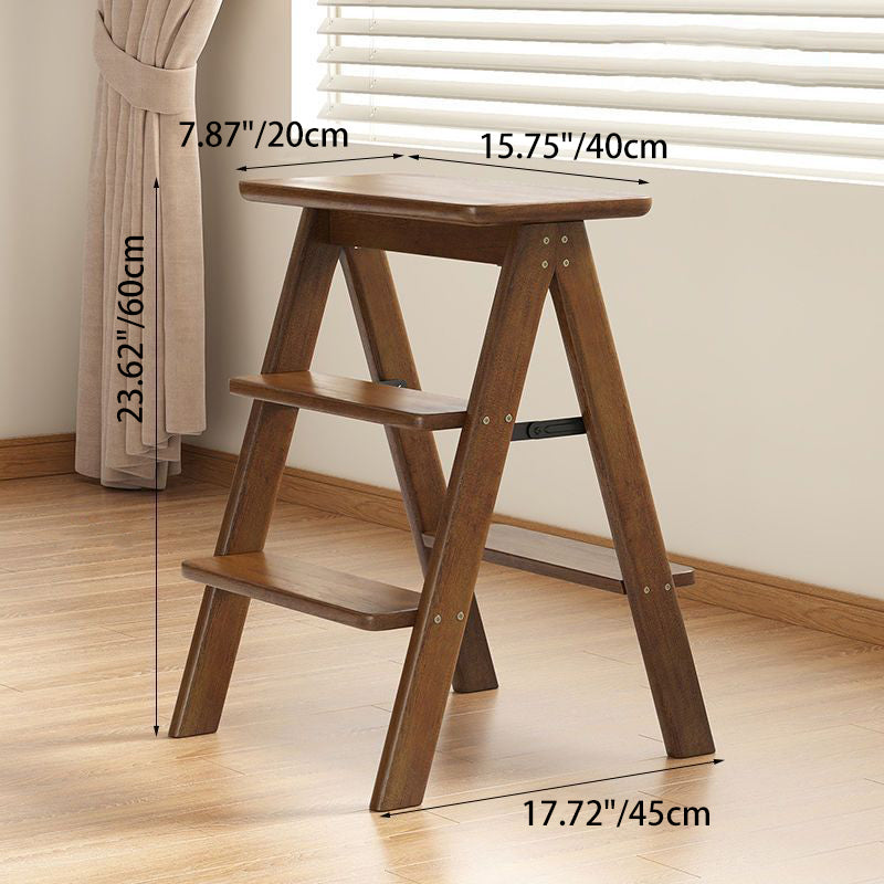Vintage Rectangular Bamboo Bar Stool with Footrest