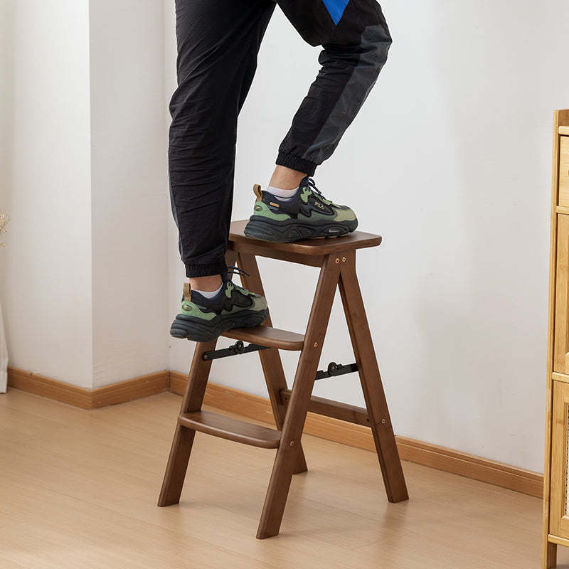Vintage Bamboo Bar Stool with Footrest