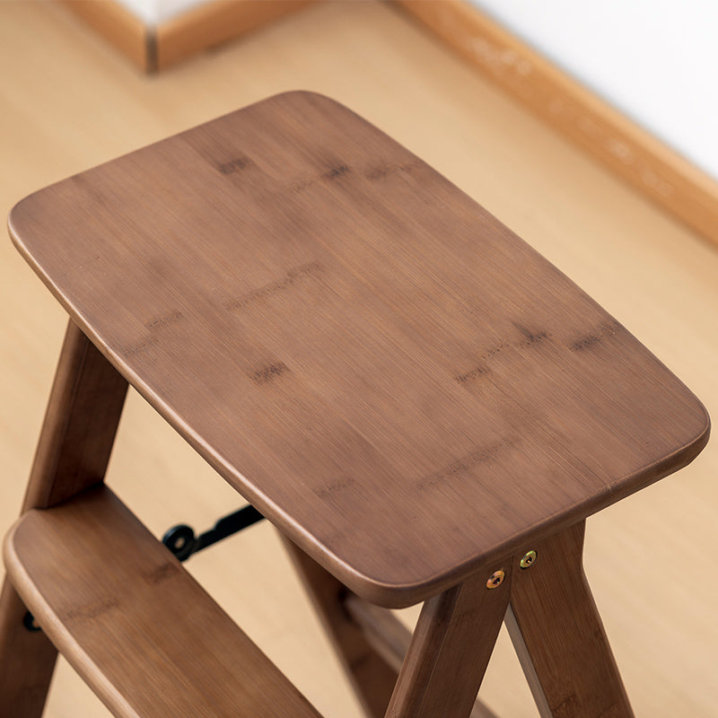 Vintage Rectangular Bamboo Bar Stool with Footrest