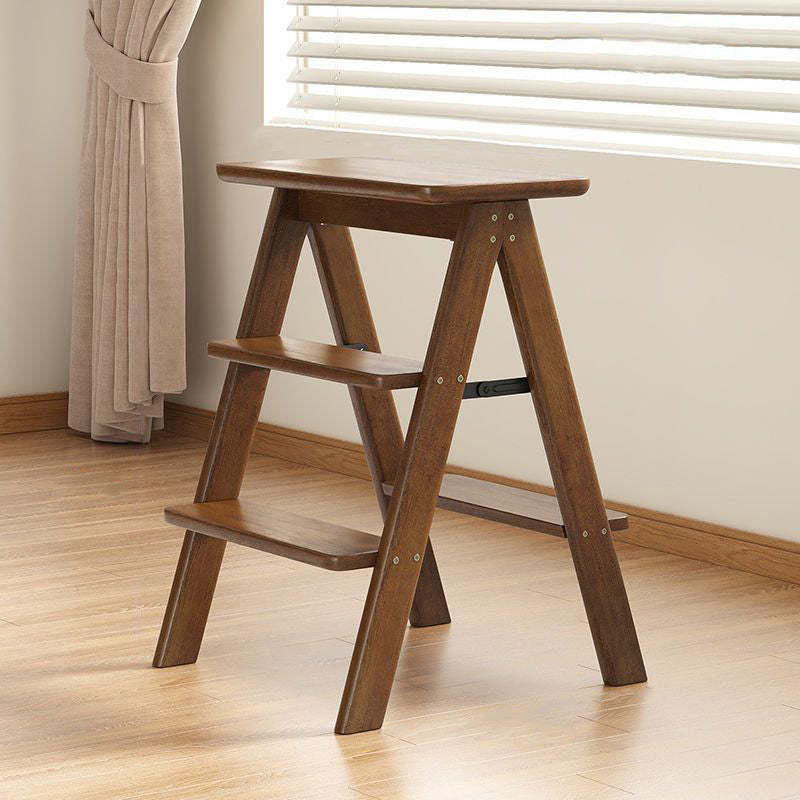Vintage Rectangular Bamboo Bar Stool with Footrest