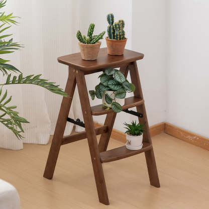 Vintage Bamboo Bar Stool with Footrest