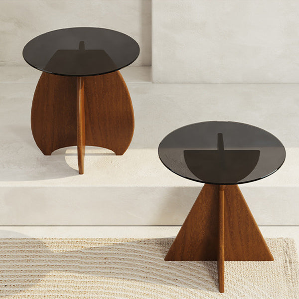 Modern Luxury Glass Wood Coffee Table