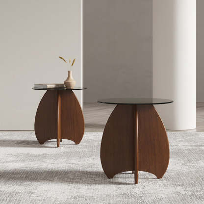 Modern Luxury Glass Wood Coffee Table