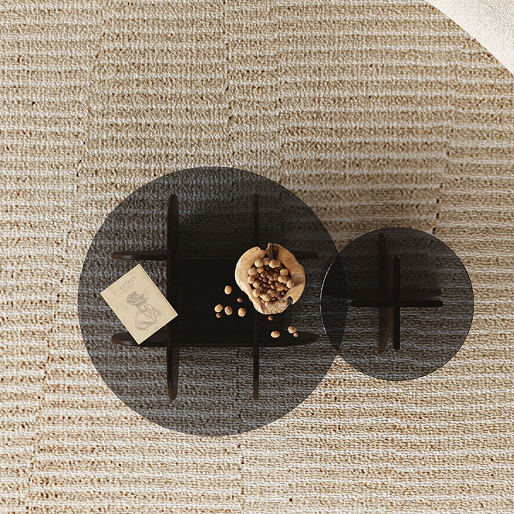 Modern Luxury Glass Wood Coffee Table