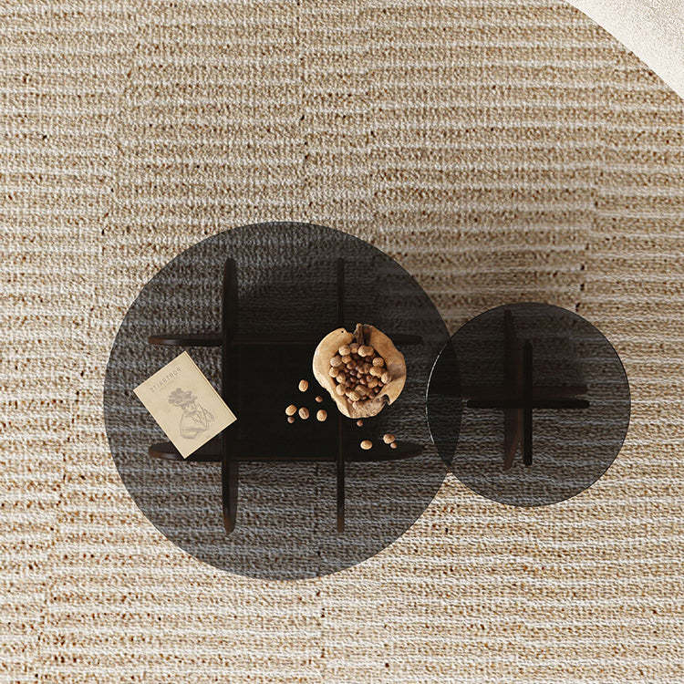 Modern Luxury Glass Wood Coffee Table