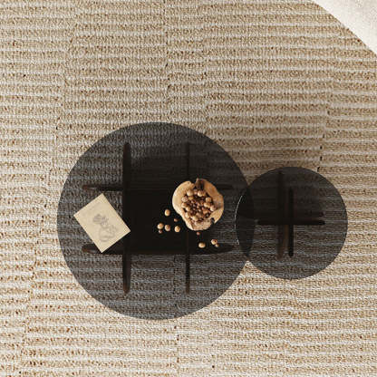 Modern Luxury Glass Wood Coffee Table