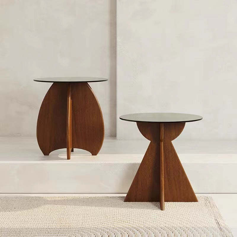 Modern Luxury Glass Wood Coffee Table