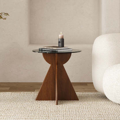Modern Luxury Glass Wood Coffee Table