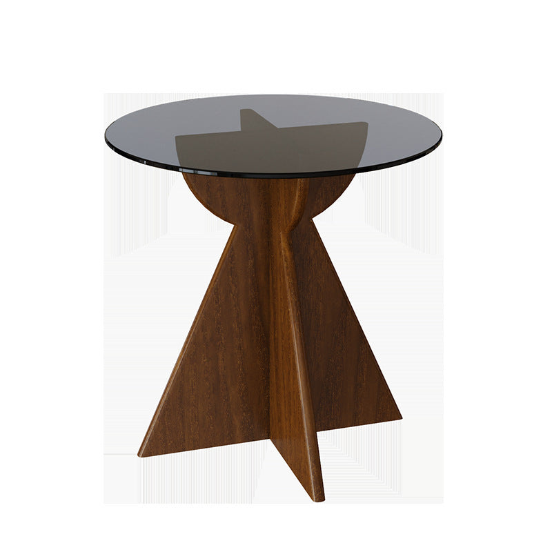 Modern Luxury Glass Wood Coffee Table