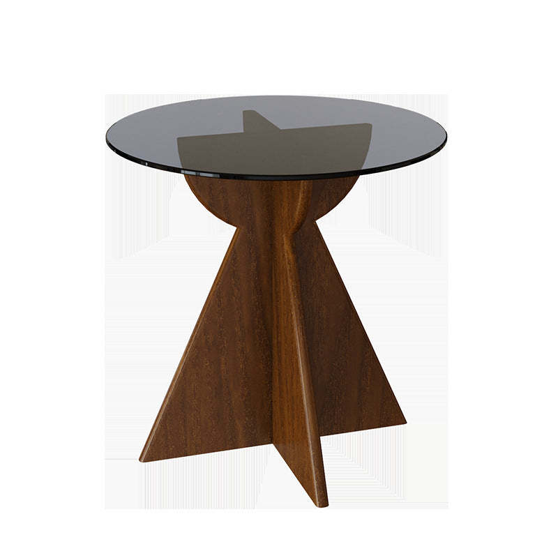 Modern Luxury Glass Wood Coffee Table