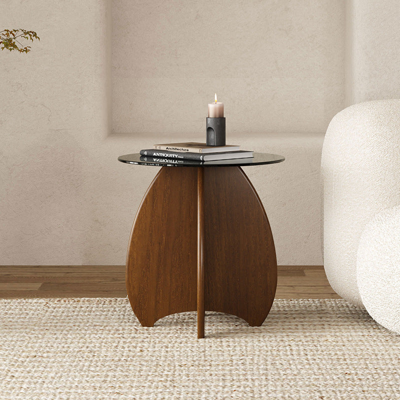 Modern Luxury Glass Wood Coffee Table