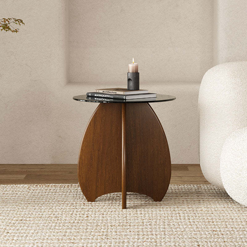 Modern Luxury Glass Wood Coffee Table