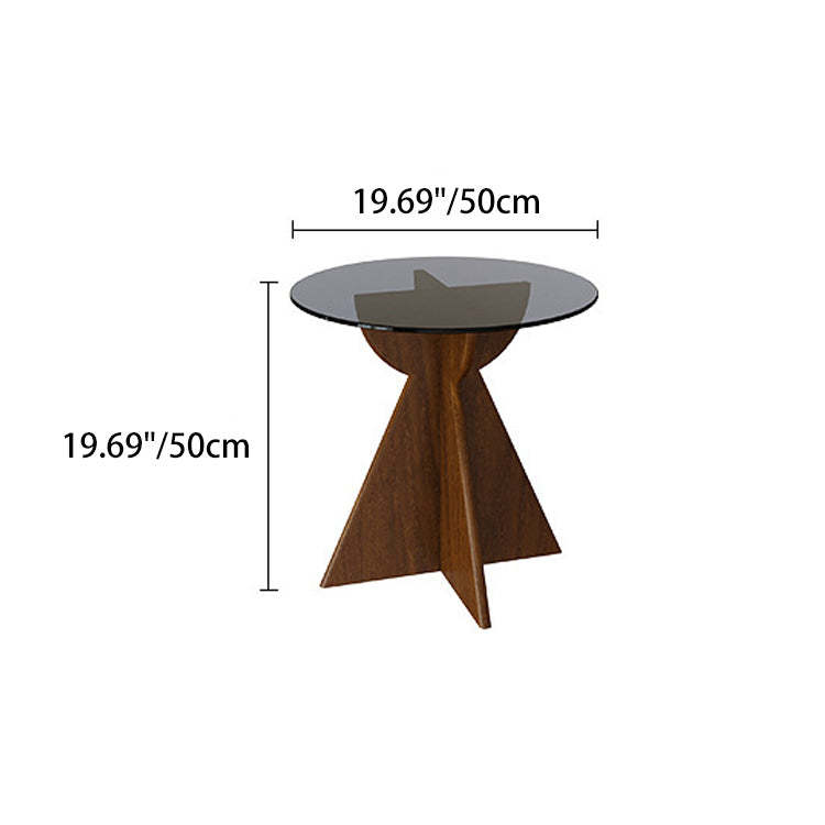 Modern Luxury Glass Wood Coffee Table