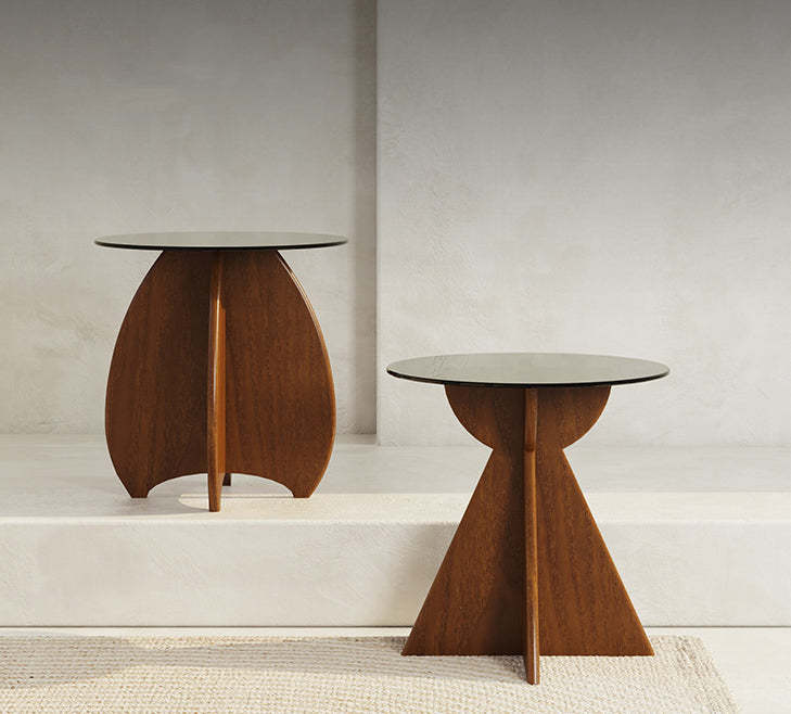 Modern Luxury Glass Wood Coffee Table