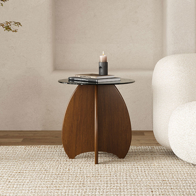 Modern Luxury Glass Wood Coffee Table — B