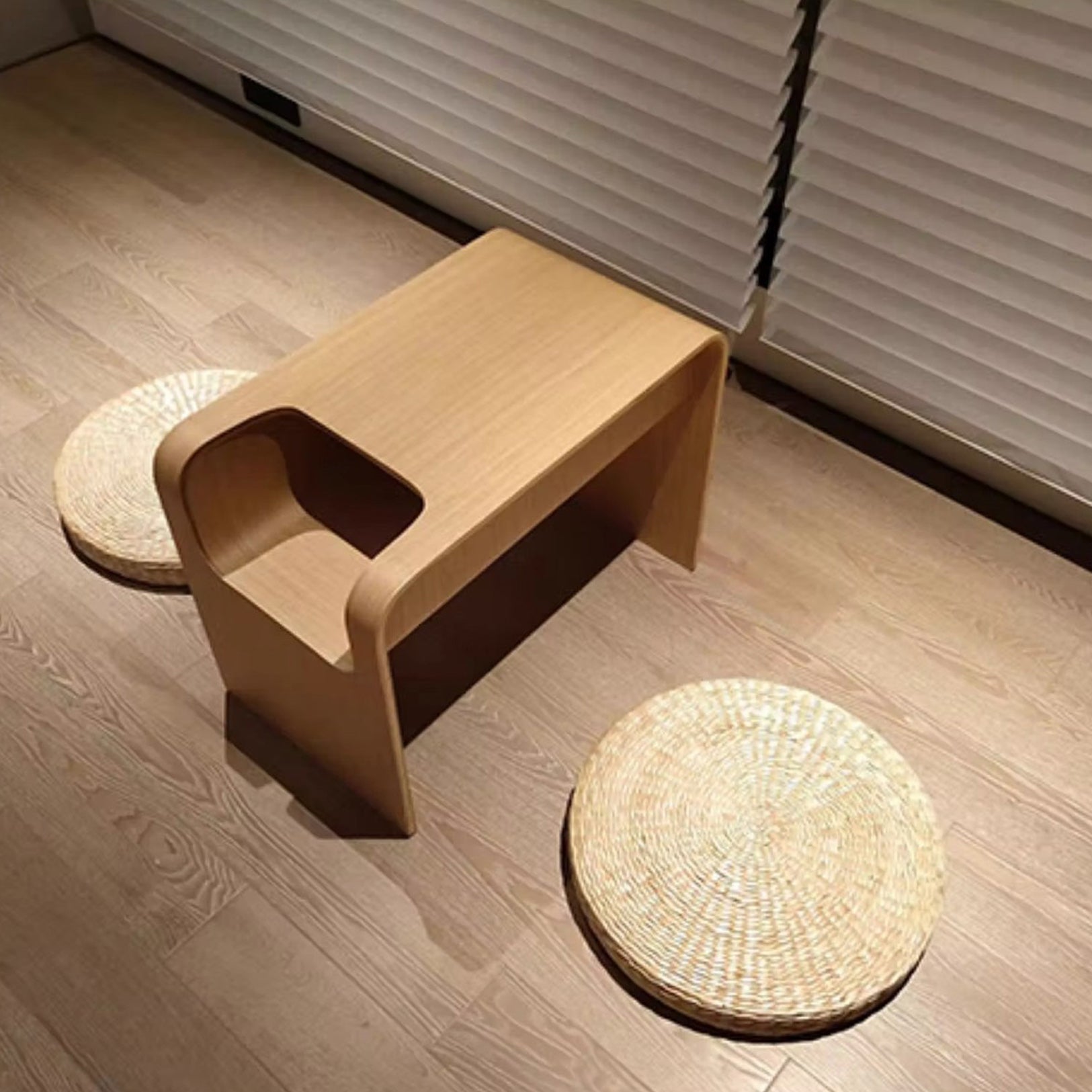 Minimalist Solid Wood Side Table with Storage