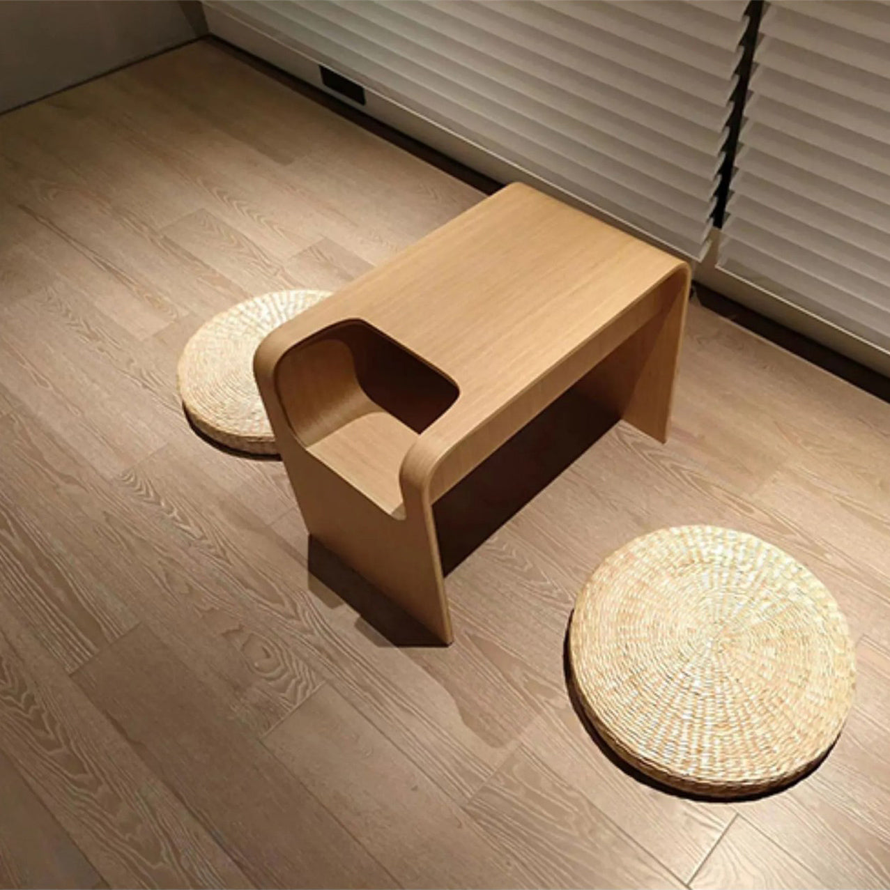 Minimalist Solid Wood Side Table with Storage